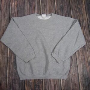 Vintage Bike Sweatshirt Mens Large Gray Crewneck Pullover Made USA 90s Blank
